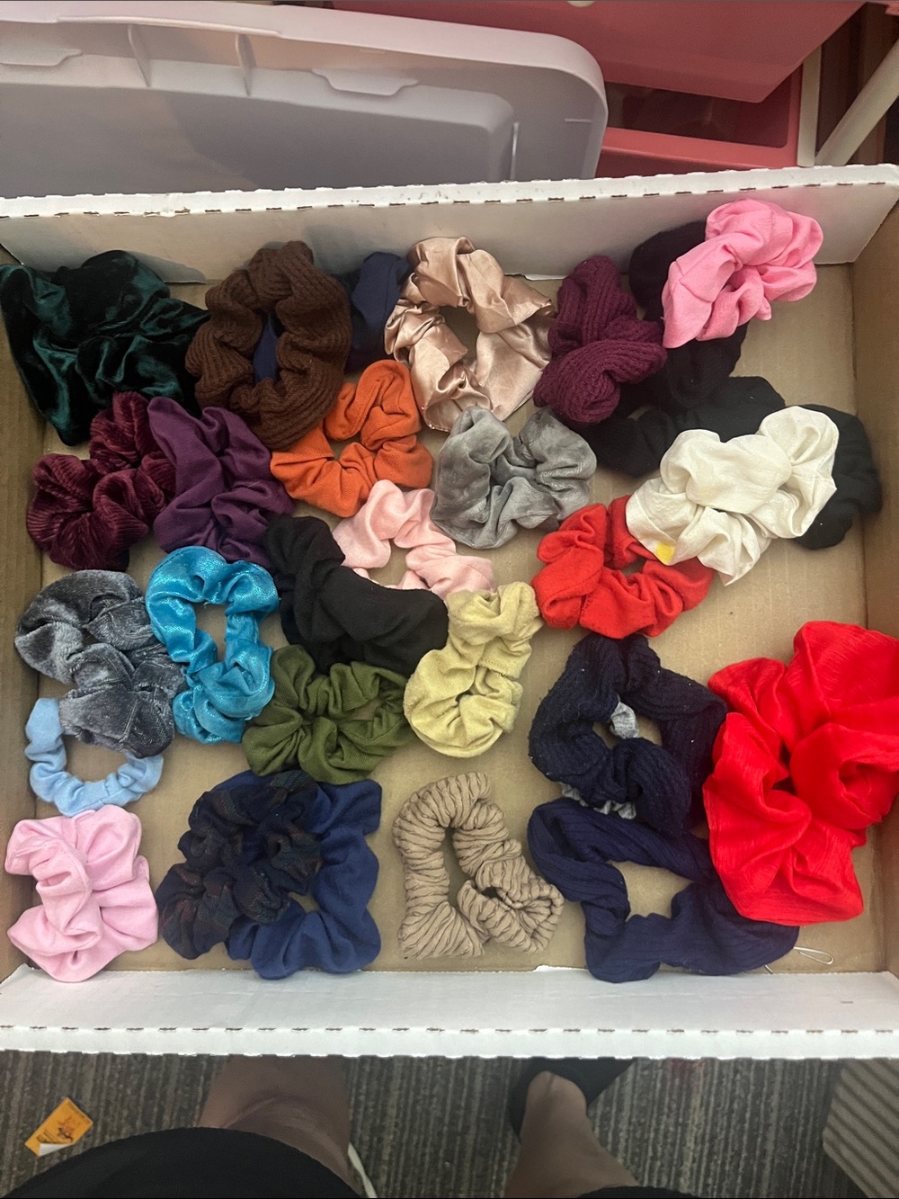 Assorted Kids Hair Scrunchies - Multicolor Pack 30 pc 056